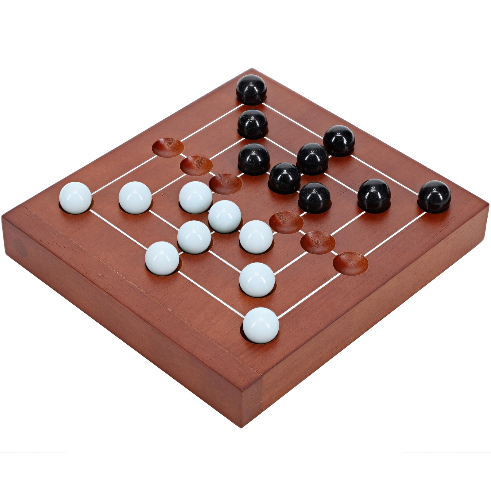 WE Games Nine Men’s Morris Wooden Travel Game with Marbles – 5 inch Travel Size