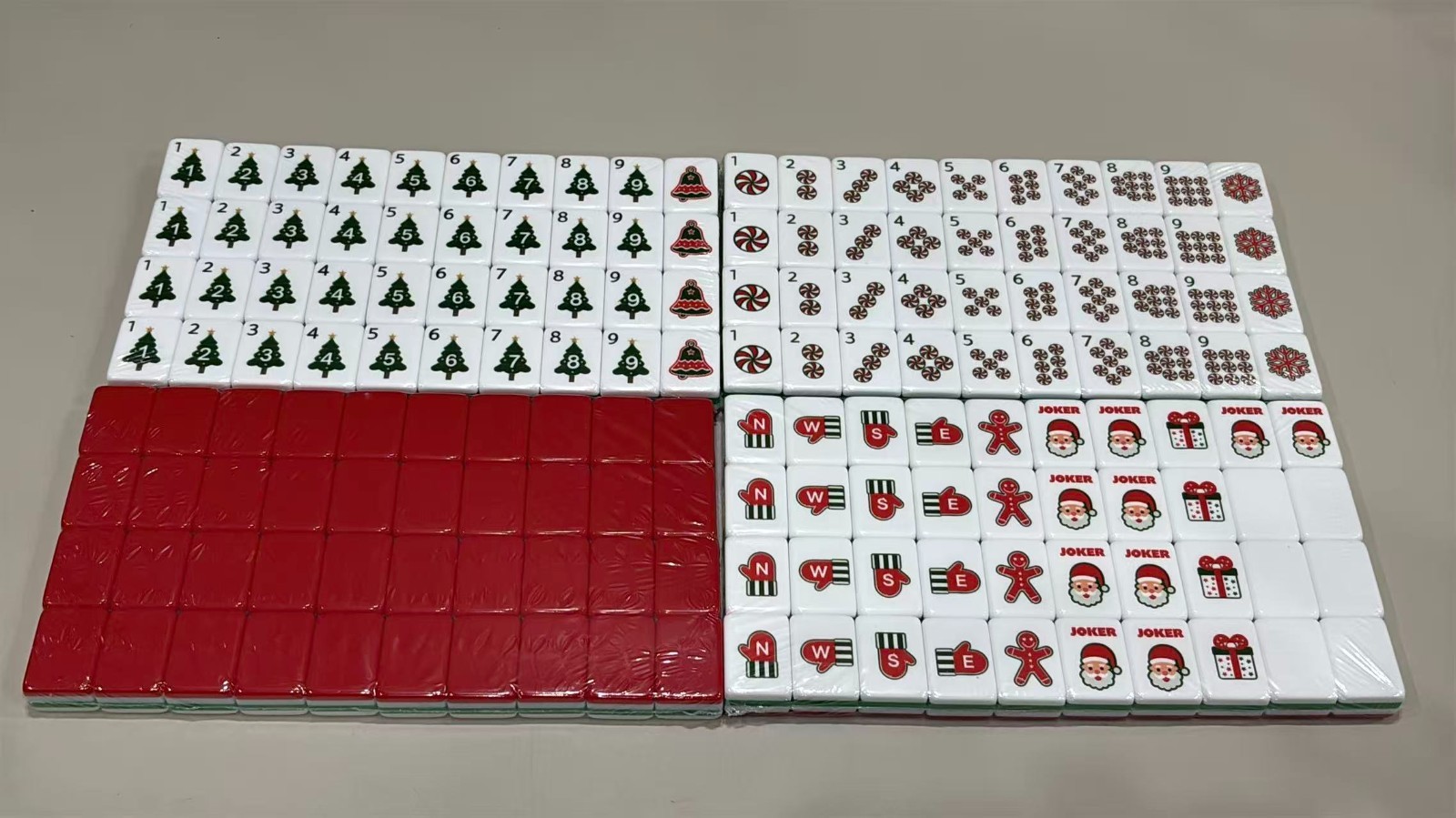 160 Christmas-themed American Mahjong set 4-layer acrylic American Mahjong tiles