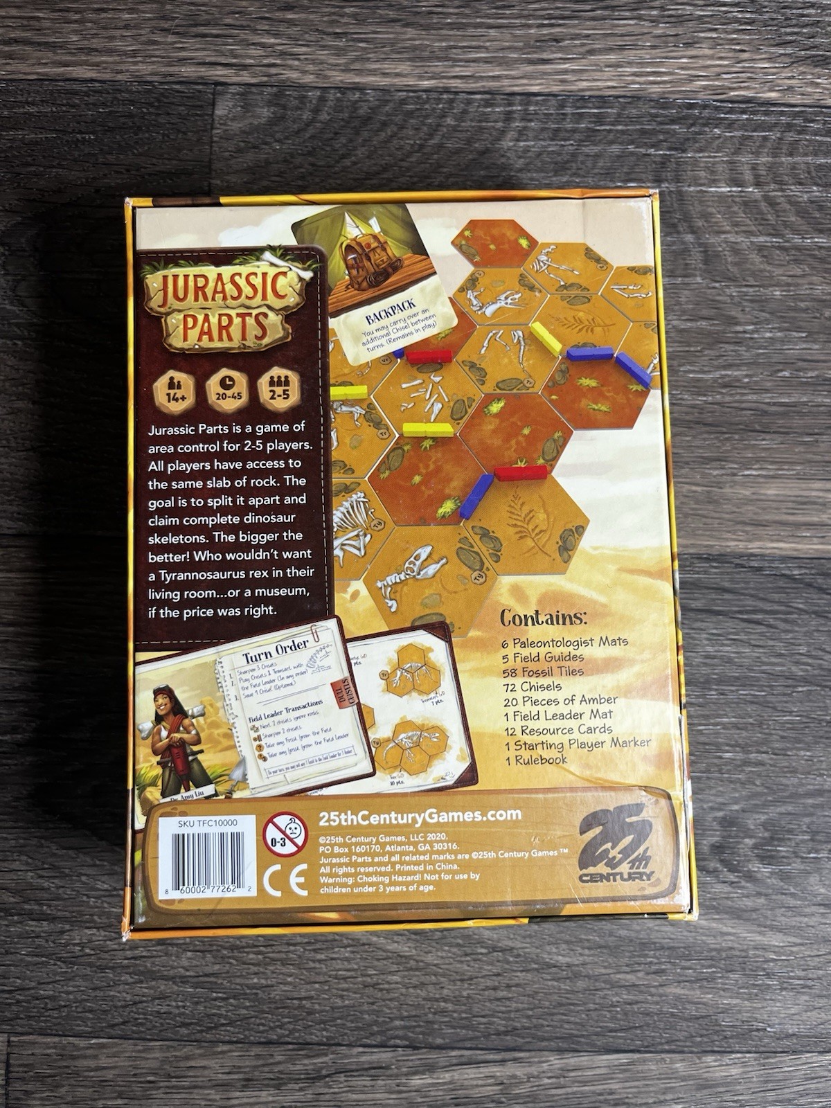 Jurassic Parts Board Game 2020 25th Century Games Complete