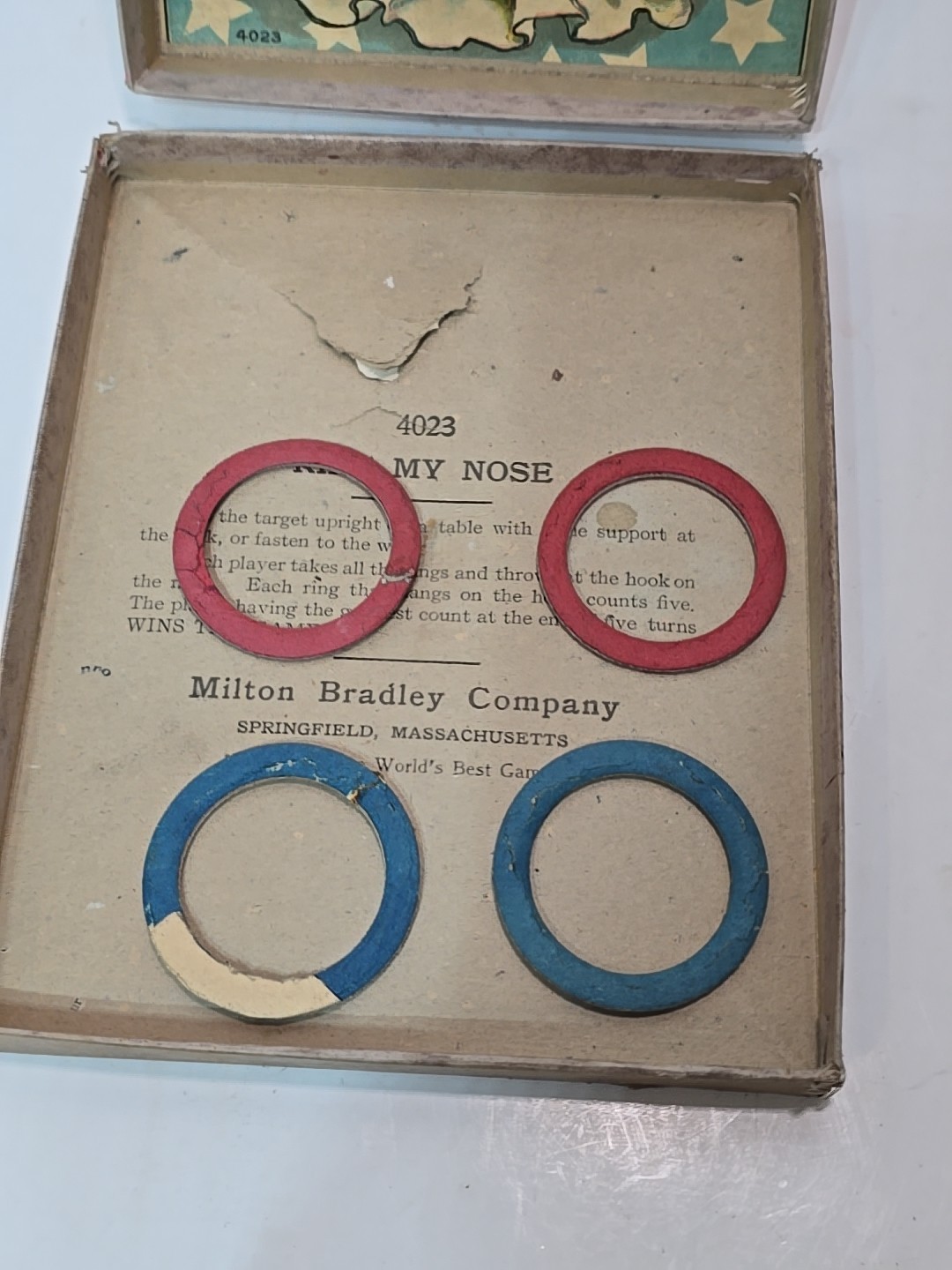 Antique Milton Bradley Ring My Nose Clown Ring Toss Game Complete with Rings