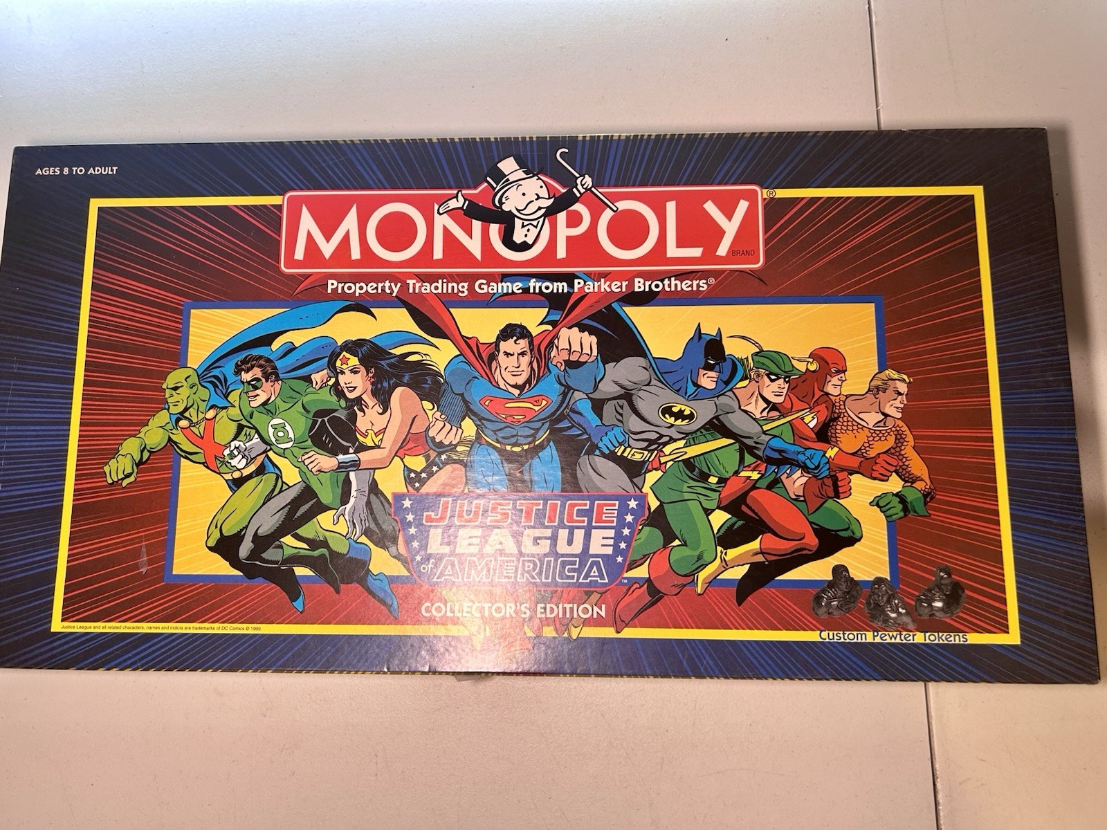 1999 Monopoly Justice League of America Board Game + Comic Book a New In box