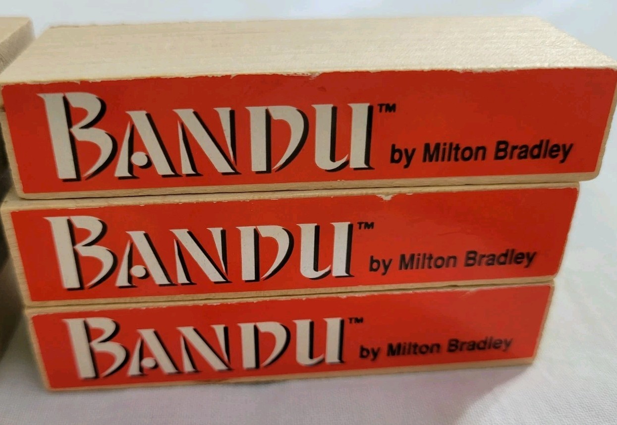Bandu Stacking Game Hardwood Pieces 1993 Milton Bradley Missing 1 WoodPiece READ