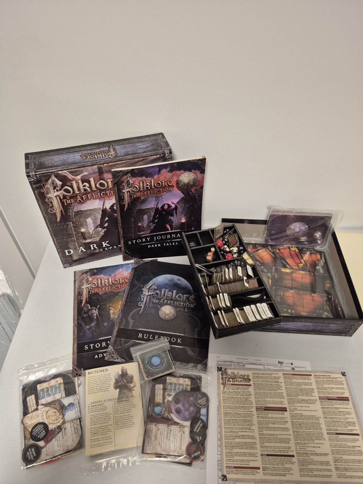 (X2) Folklore the Affliction 2nd Edition & Dark Tales Expansion Board Game RPG