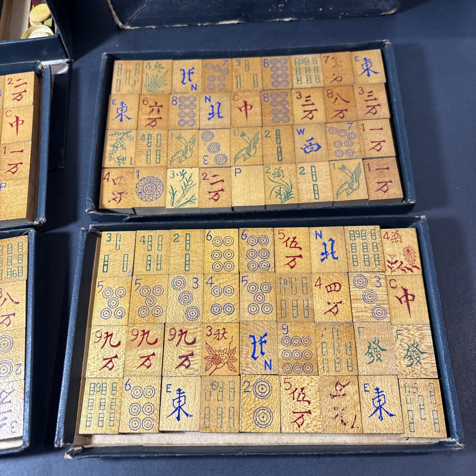 Early Vintage 1920s Ancient Game Of Mandarins China Mahjong 144 Pieces JL