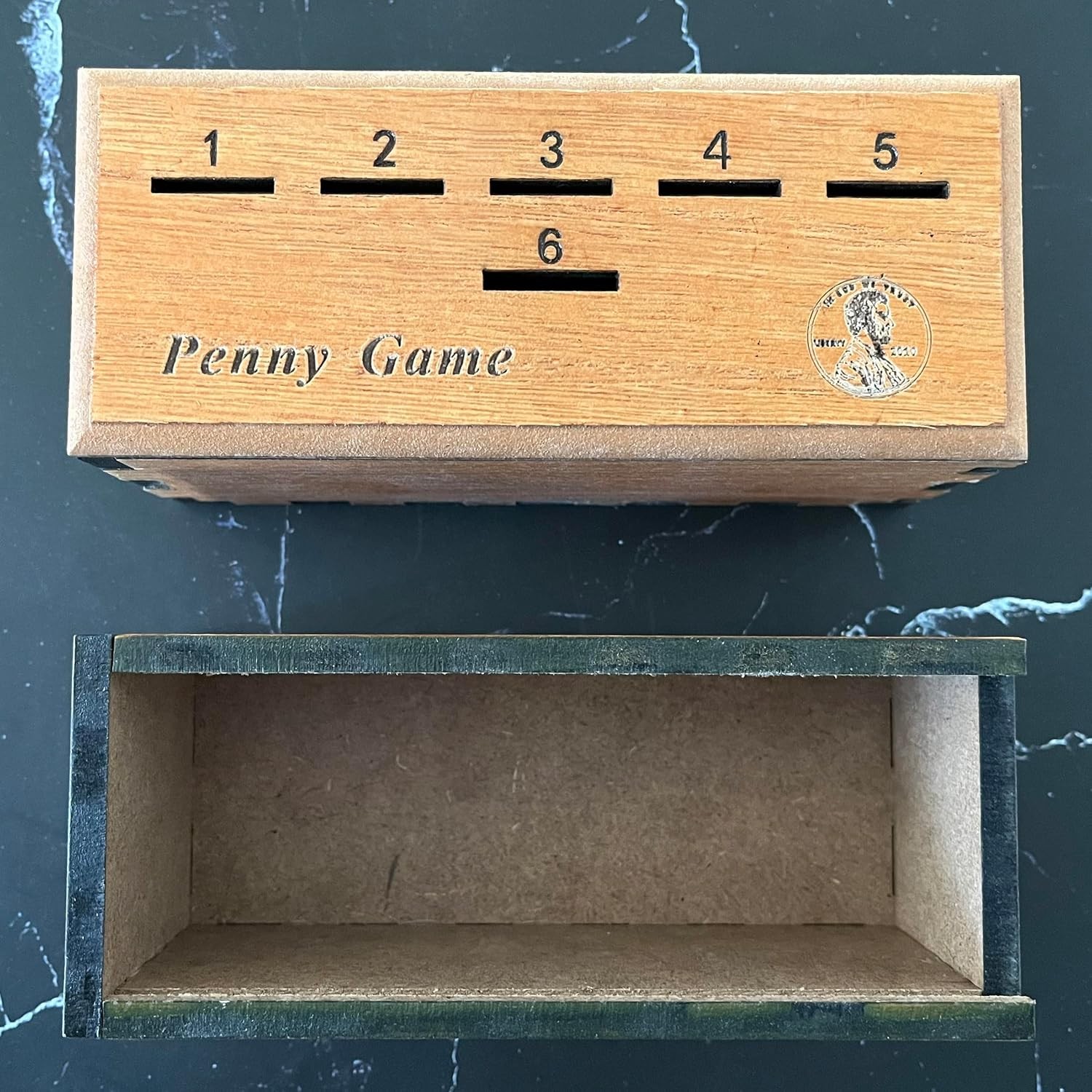 CBLKUS Penny Game, Family Fun Board Game, Drop Game Wood Box for 2-6 Players Pre