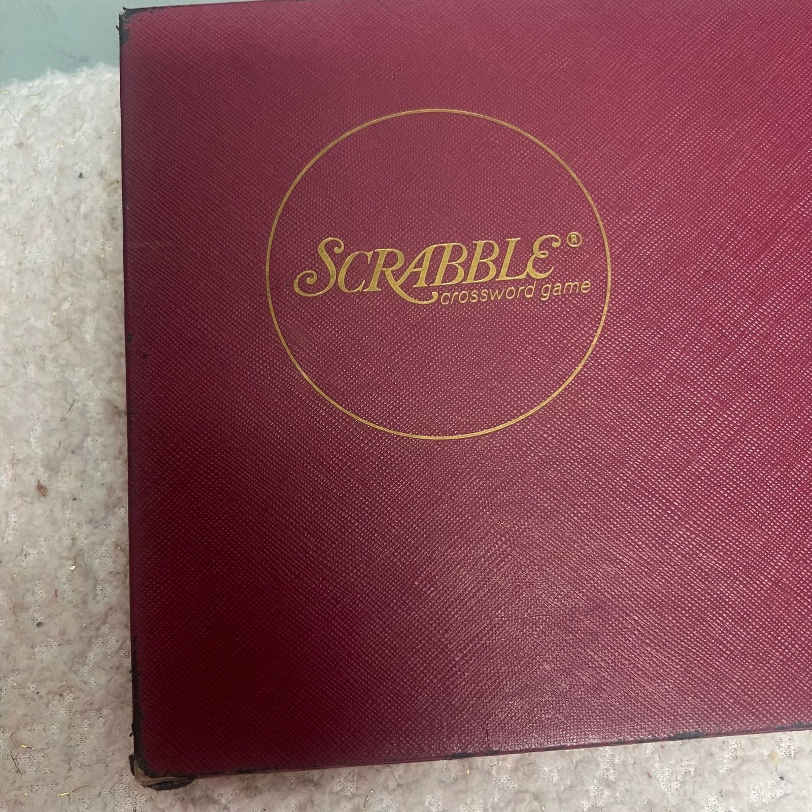 VTG 1953 Scrabble Crossword Game Regular Edition Maroon Box Red Board ALL TILES
