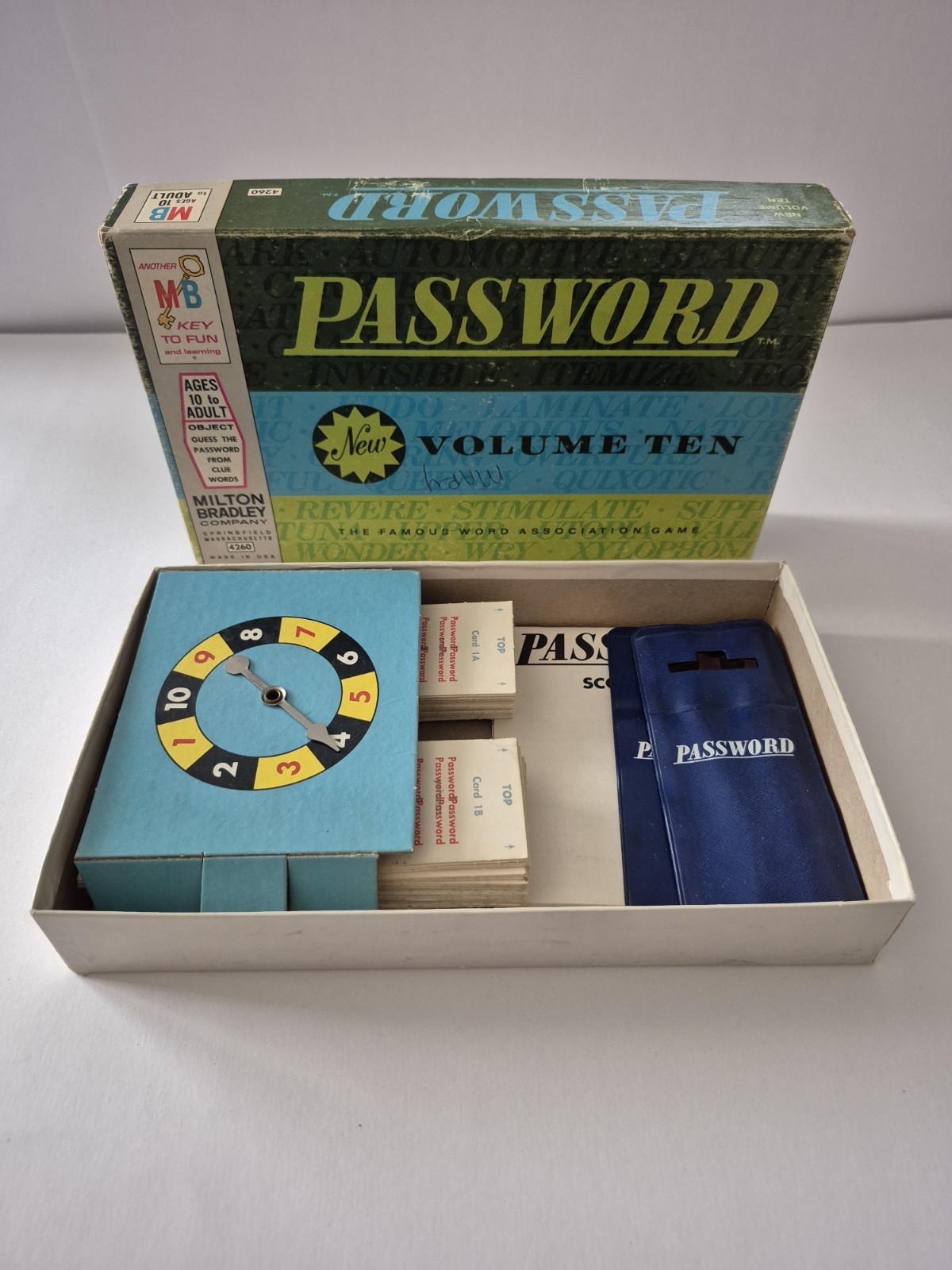 Vintage Password Board Game Volume Ten Milton Bradley 4260 Complete Score Pad