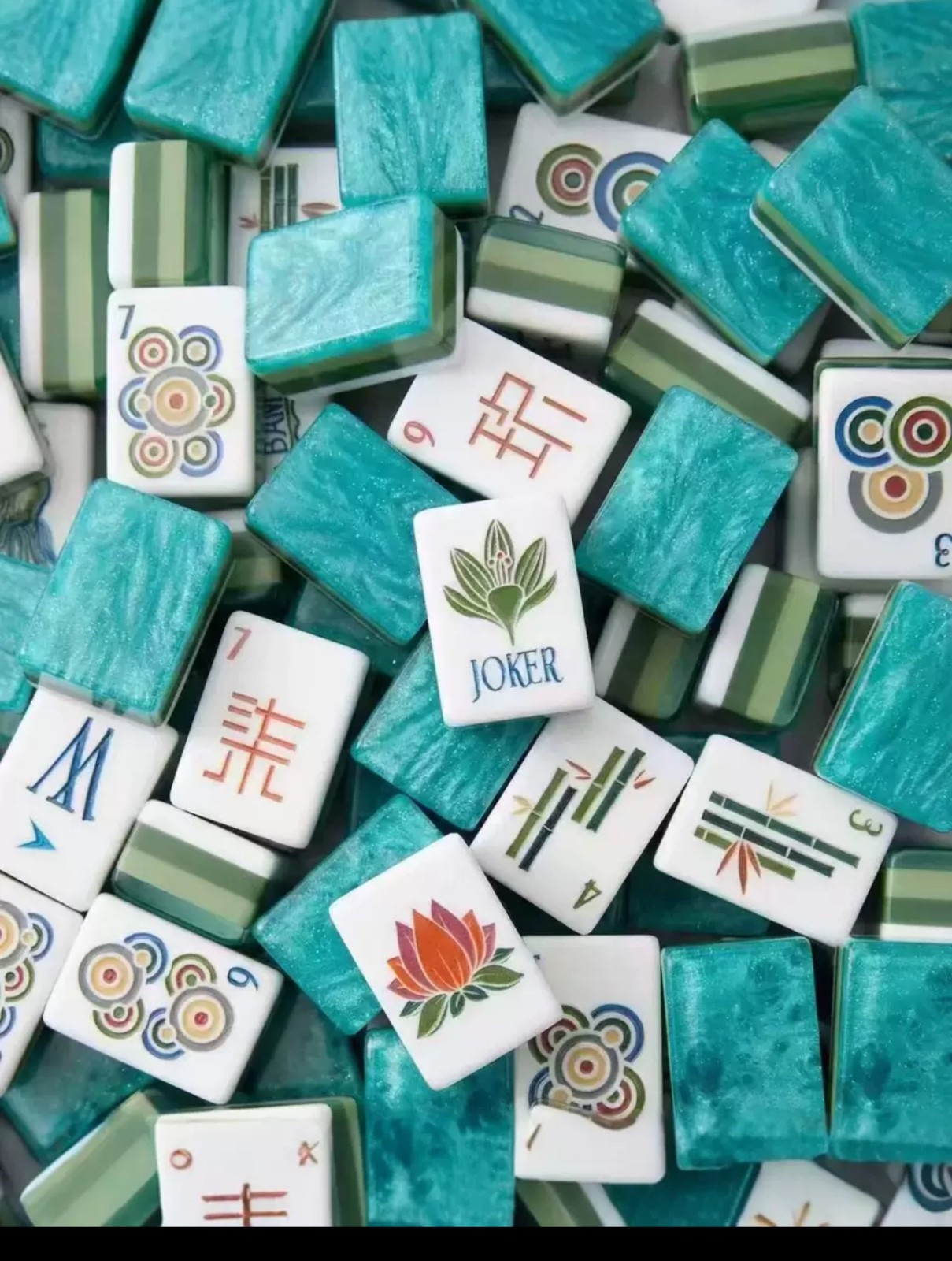 New high-end Blue Mahjong Tiles set ,160 tiles+ Free storage bag