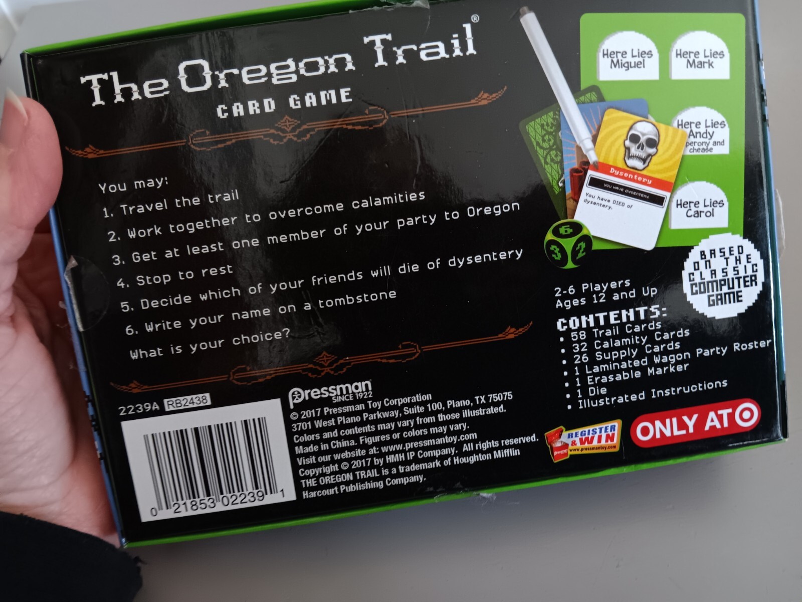 The Oregon Trail Card Game Pressman 2016 2-6 Players Ages 12 and Up -Complete