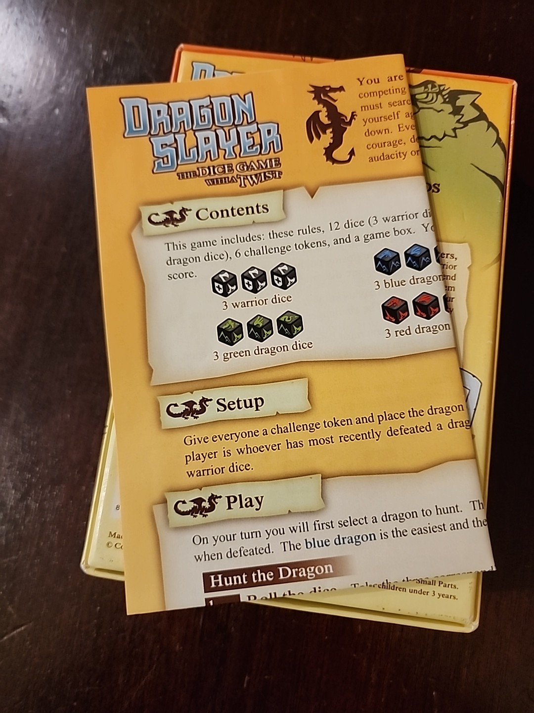 Dragon Slayer RPG Indie Dice Game with a Twist Fantasy Knights 2-5 Players, New