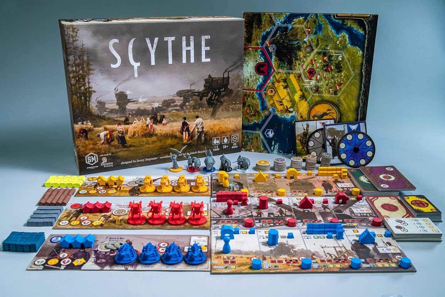 Engine-Building Strategy Board Game for 1-5 Players, Area Control, Mechs