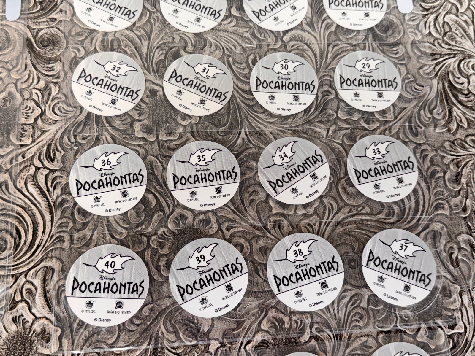 RARE Vintage POG Slammer LOT Disney Pocahontas Canada Games WPF 1995 1-78 SET