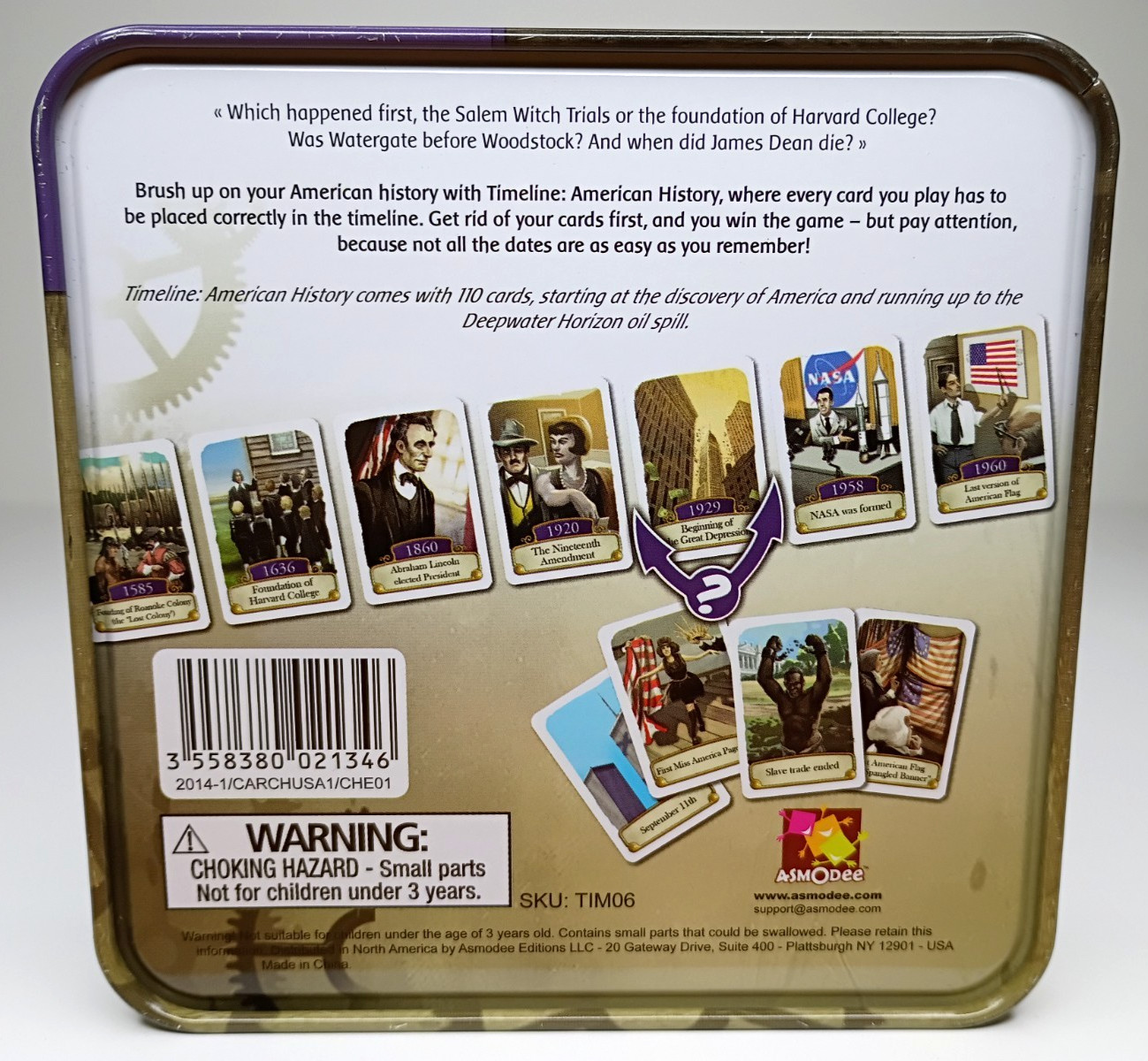 Timeline Card Game by Asmodee Frederic Henry – American History 100% COMPLETE