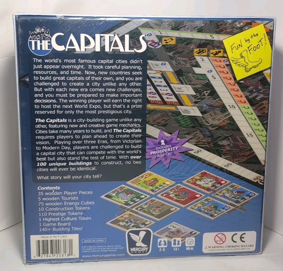 The Capitals: Cities Through Time By Mercury Games New Sealed
