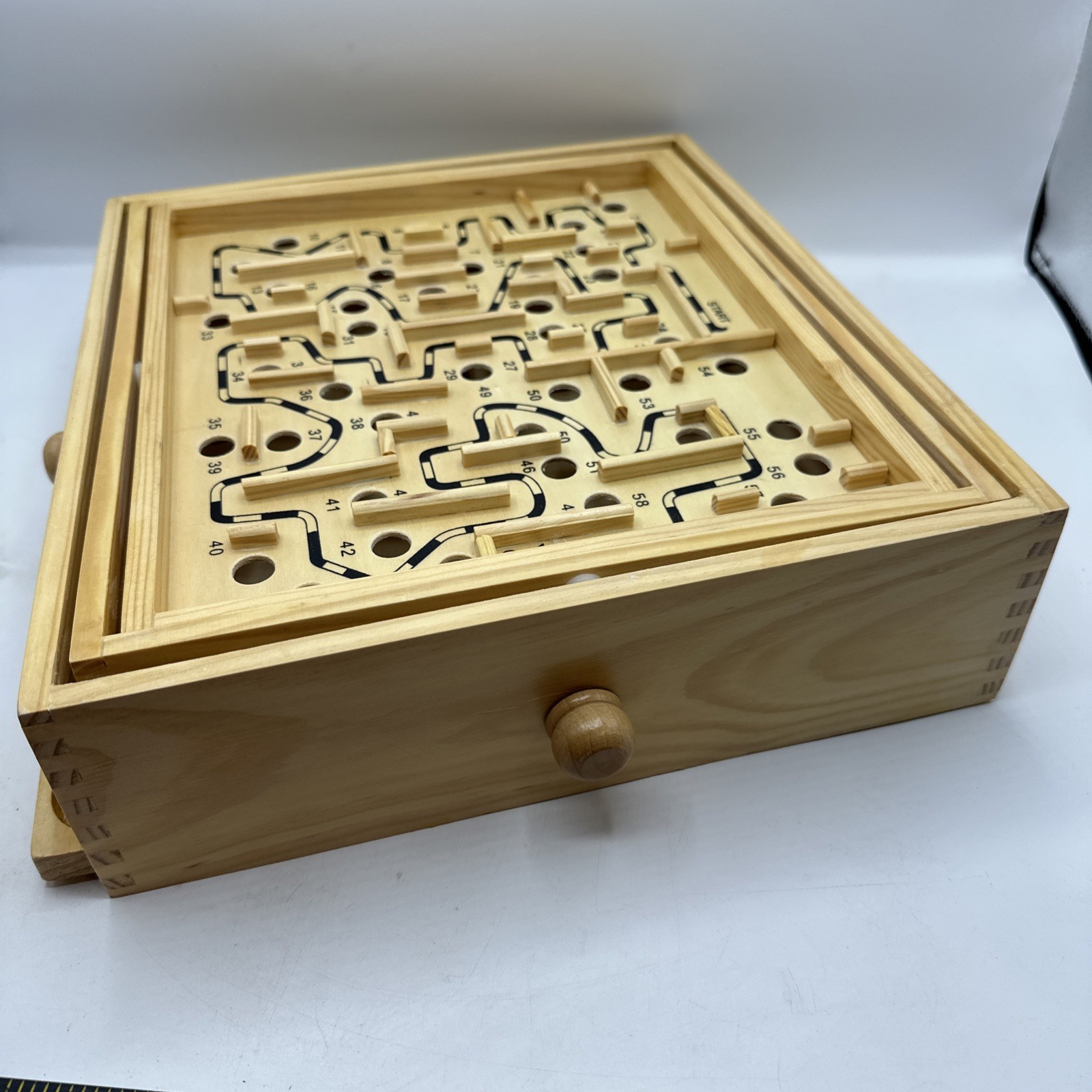 Labyrinth Wooden Board Game by Cardinal With 2 Balls and Box 2004 Item #190
