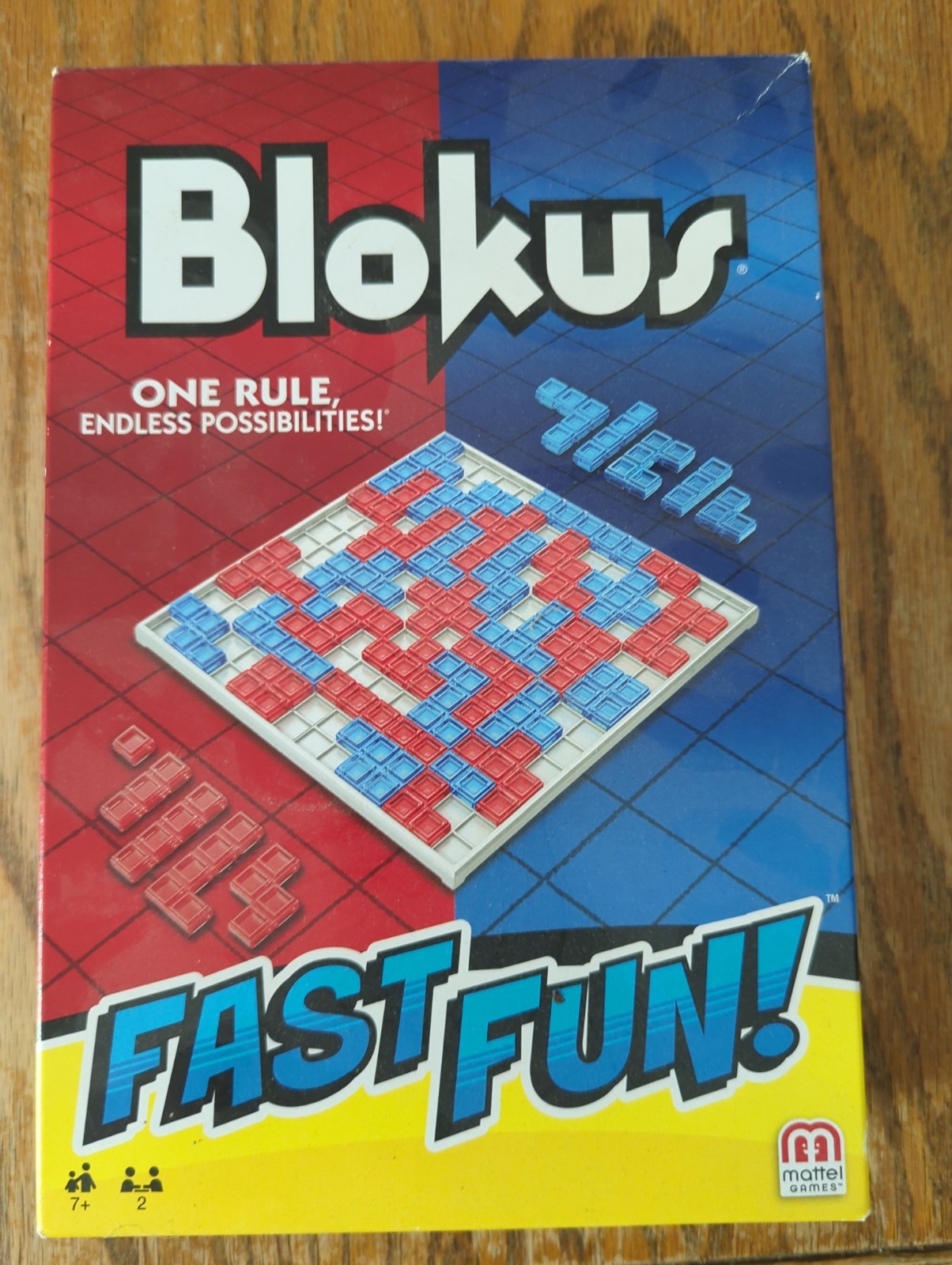Blokus Fast Fun Strategy Board Game Mattel Games 2 Player Red Blue Pieces