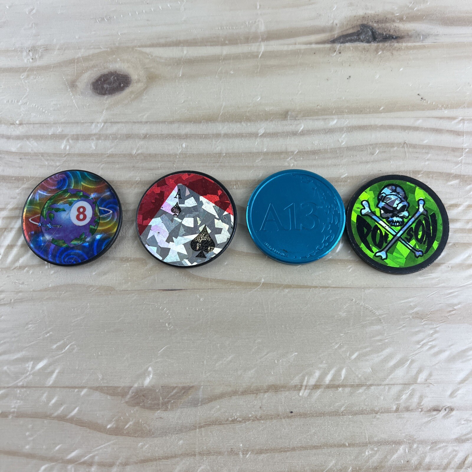 Vintage Lot of Pogs Slammers Plastic Metal Poison Indian Miami Dolphins Raiders