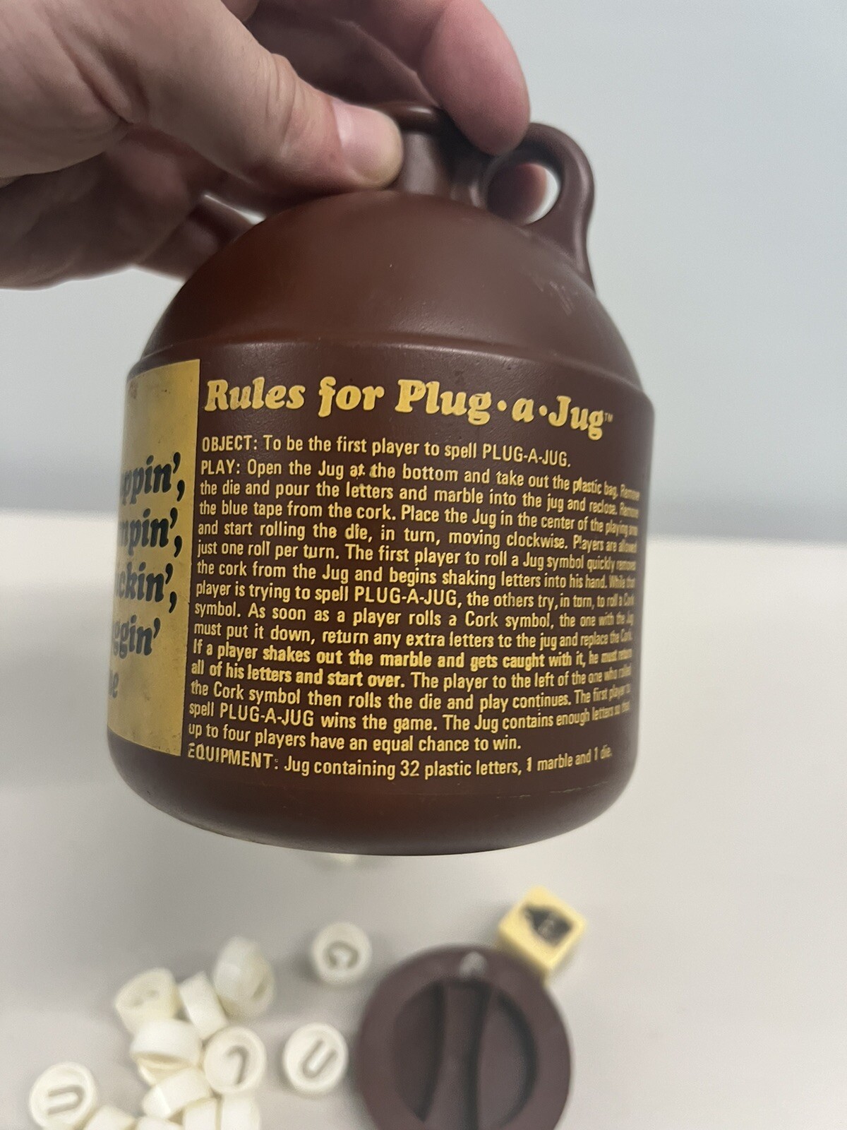 Plug a Jug 1969 Game Dice Incomplete USA Parker Bros Words Free Shipping