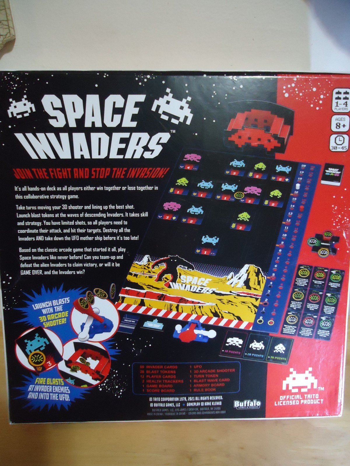2021 Buffalo Games Space Invaders Board Game New Sealed retro video game themed