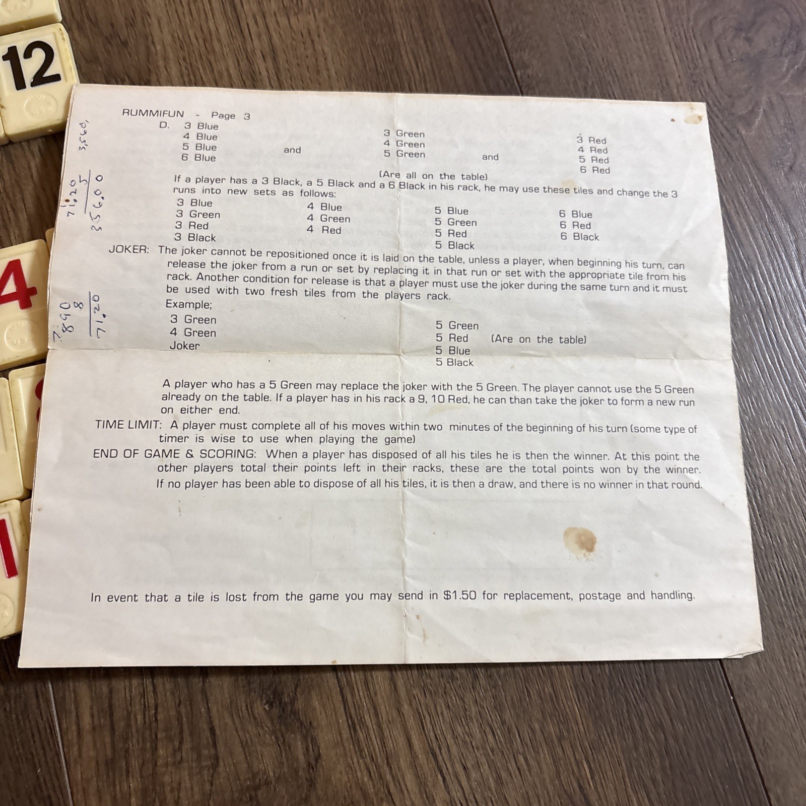 Vintage Rummifun Board Game Dan Frank & Co Rummikub Complete Tiles