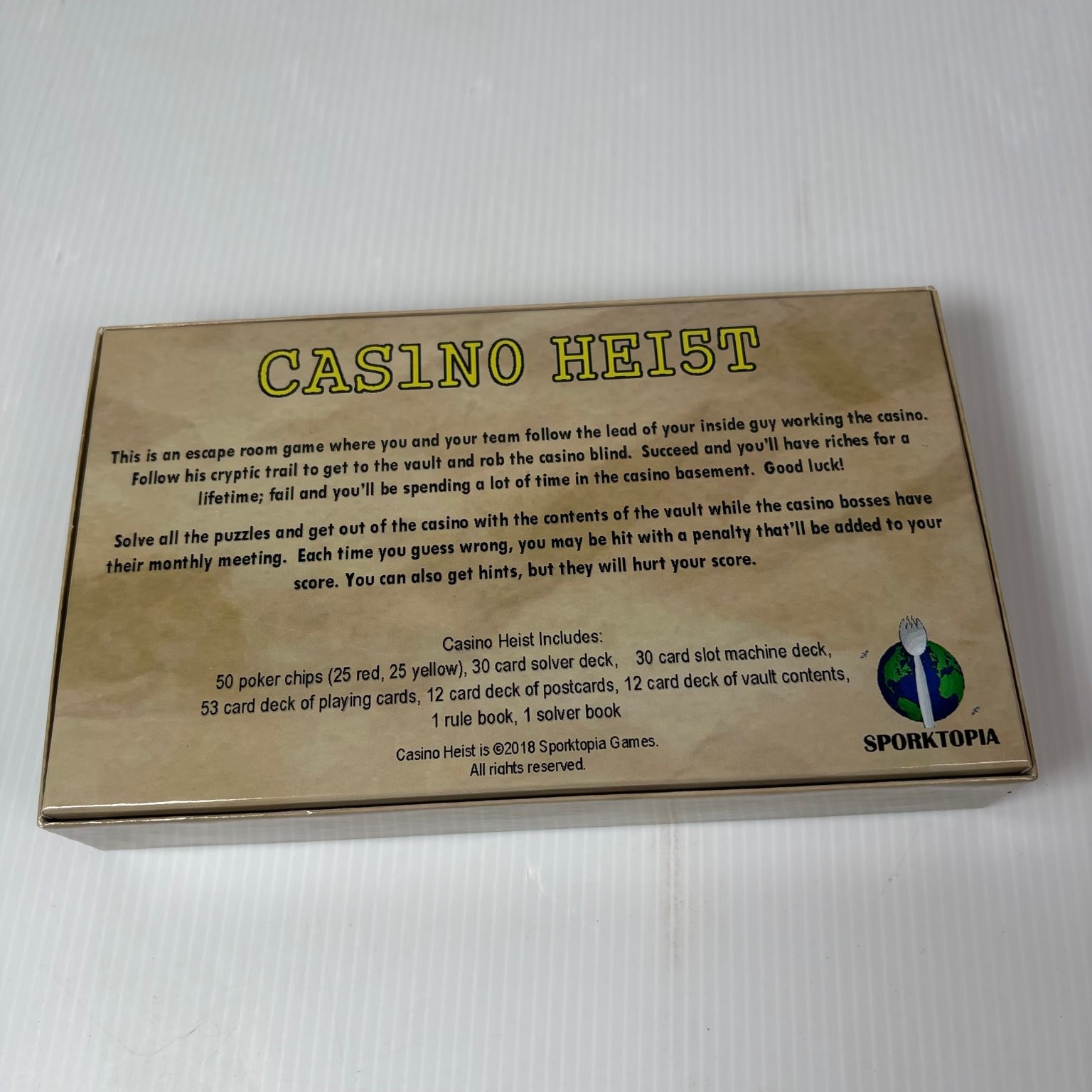 Golden Casino Casino Heist Sporktopia Games Board Game 1-6 Players Ages 12+ 2018