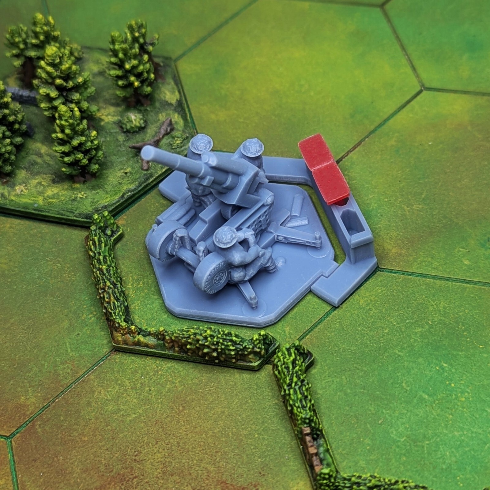 British 3.7 inch (94mm) AA Anti-Aircraft Gun & 3 man crew | 15mm, 1/72