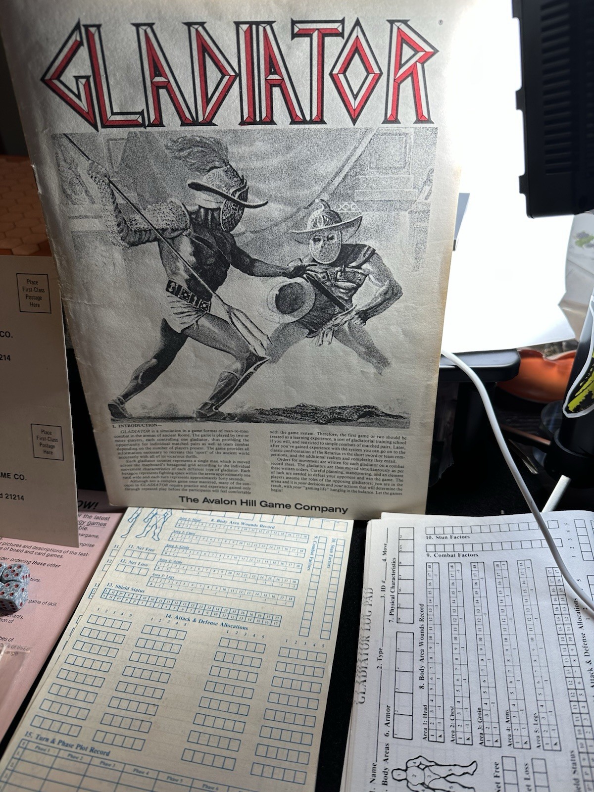 Gladiator Board Game Circa 1997 From The Avalon Hill Game Company