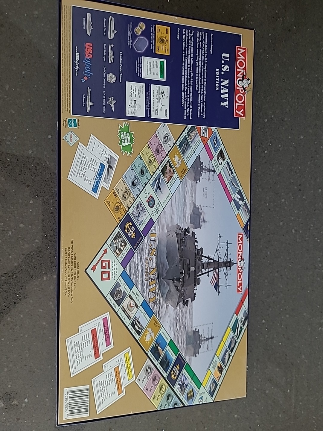 Monopoly United States Navy Edition Board Game 6 Pewter Tokens Complete