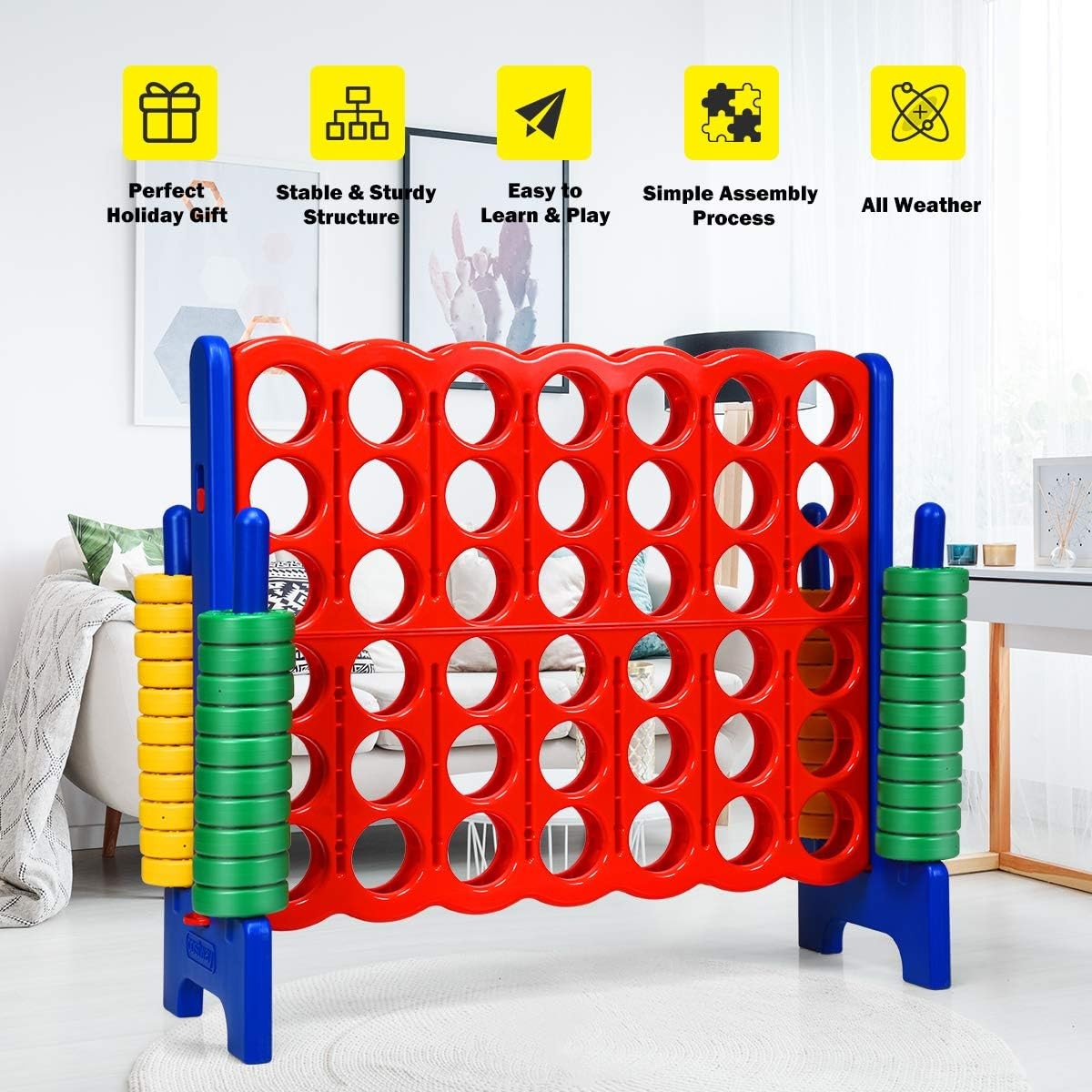 Jumbo 4-to-Score Giant Game Set,4 in A Row for Kids and Adults,3.5FT Game Set