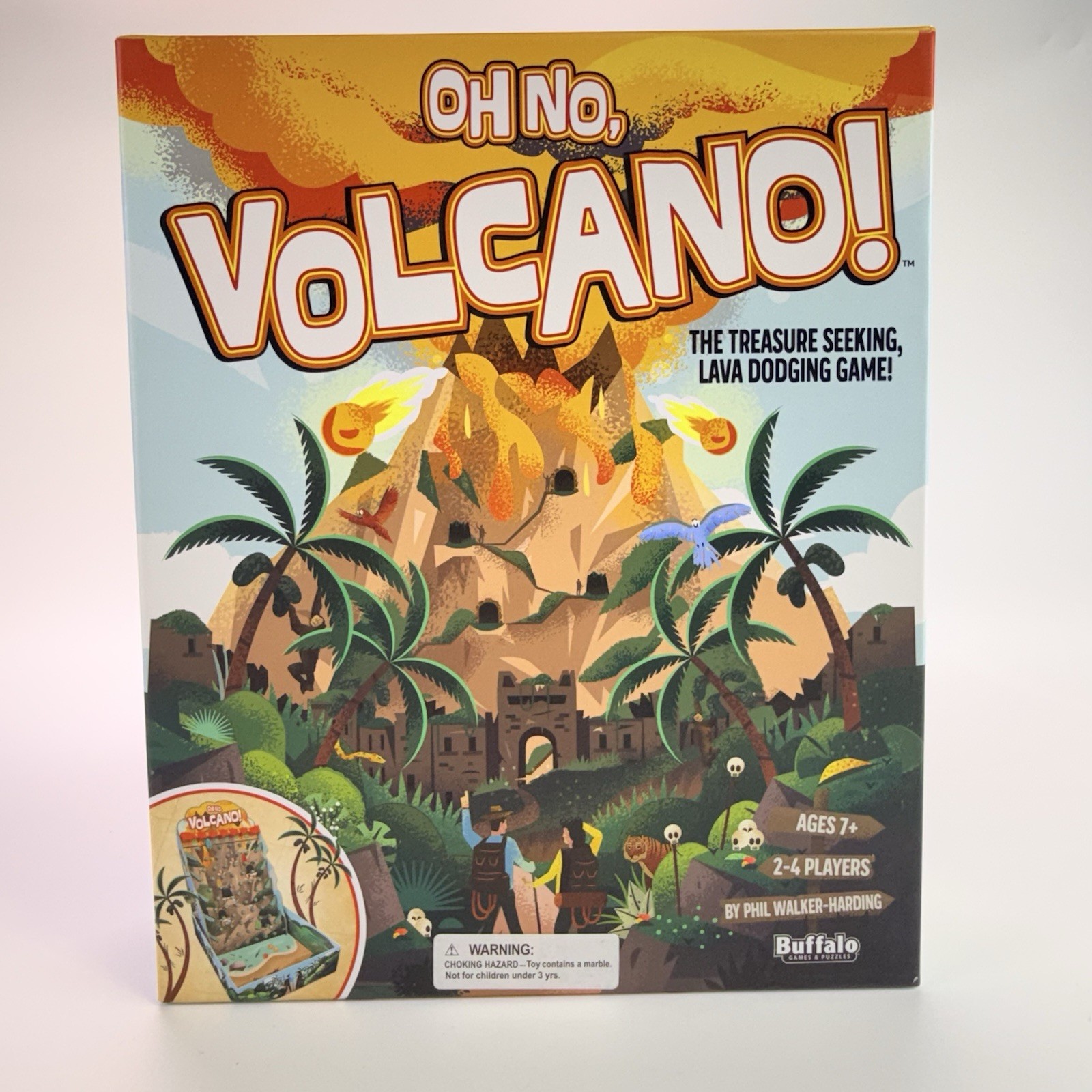 Buffalo Games Oh No Volcano Board Game Treasure Seeking – Complete