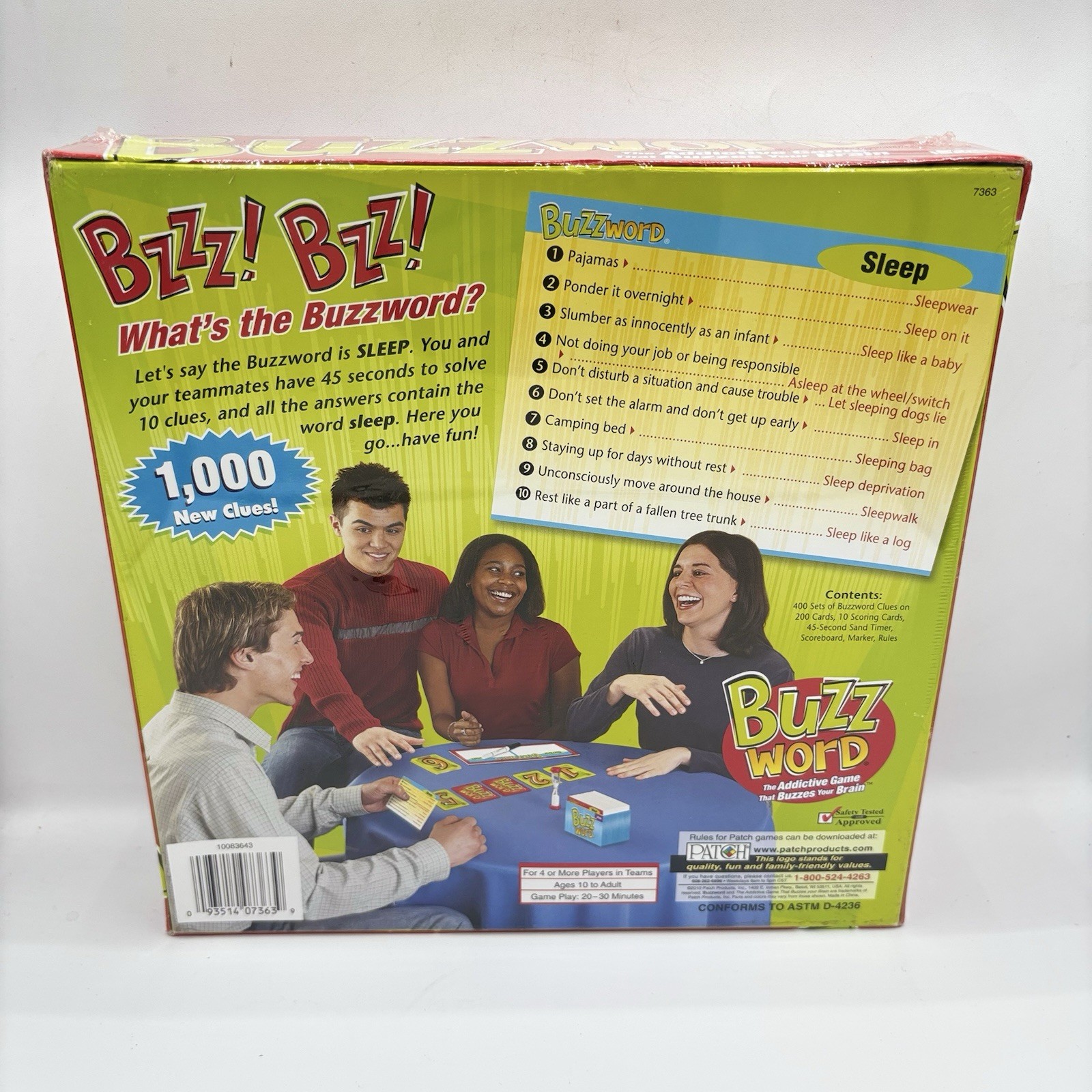 Buzzword Board Game Patch Products 2010 Edition 1000 Clues New Sealed Family Fun