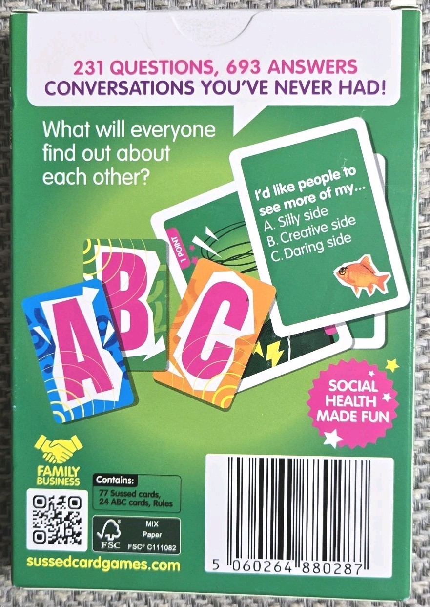 SUSSED? Conversations To Go Card Party Game Keep Your Chats Fresh 15+ New Sealed