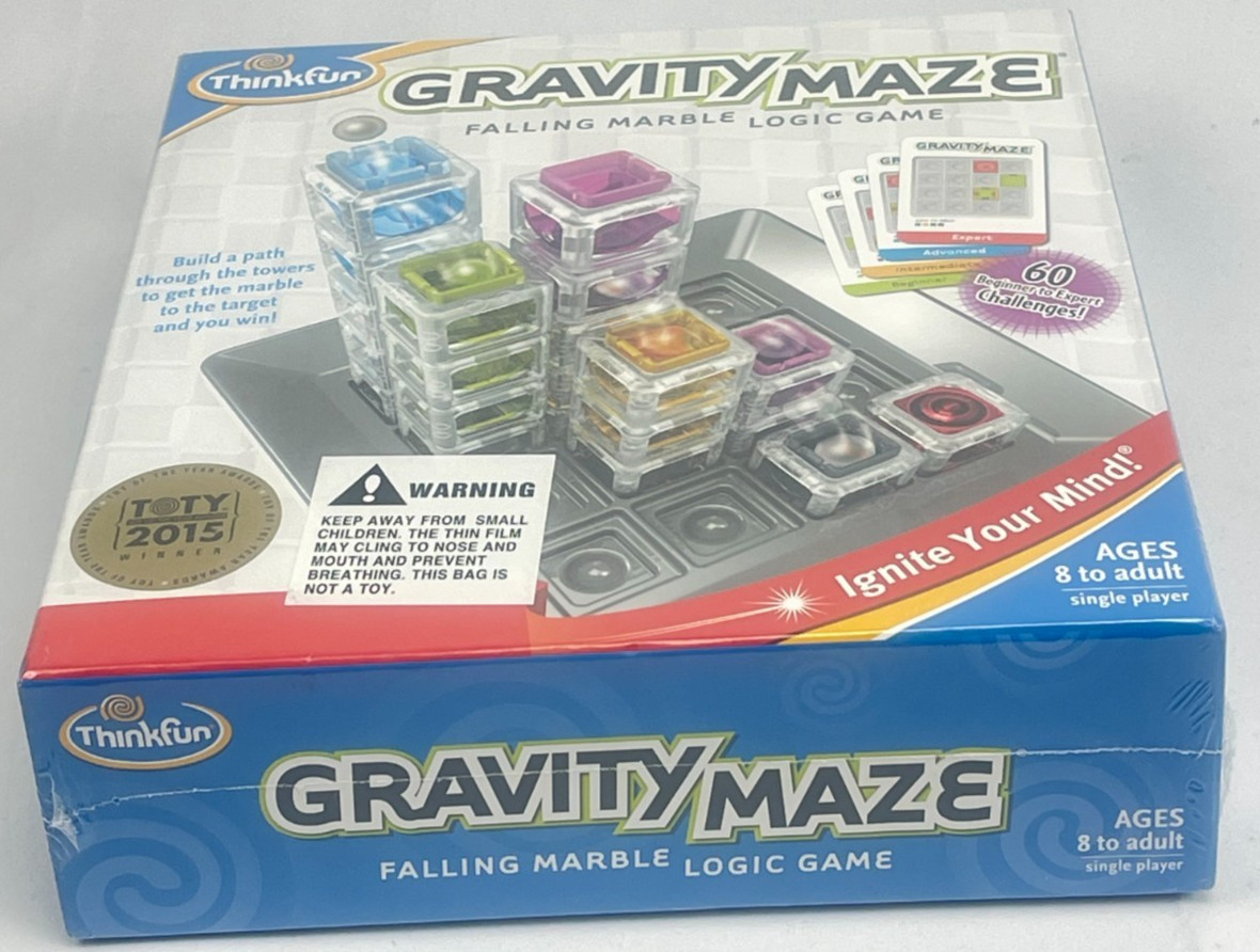 Gravity Maze Board Game Logic Puzzle Towers Marble 60 Challenge Cards New Sealed