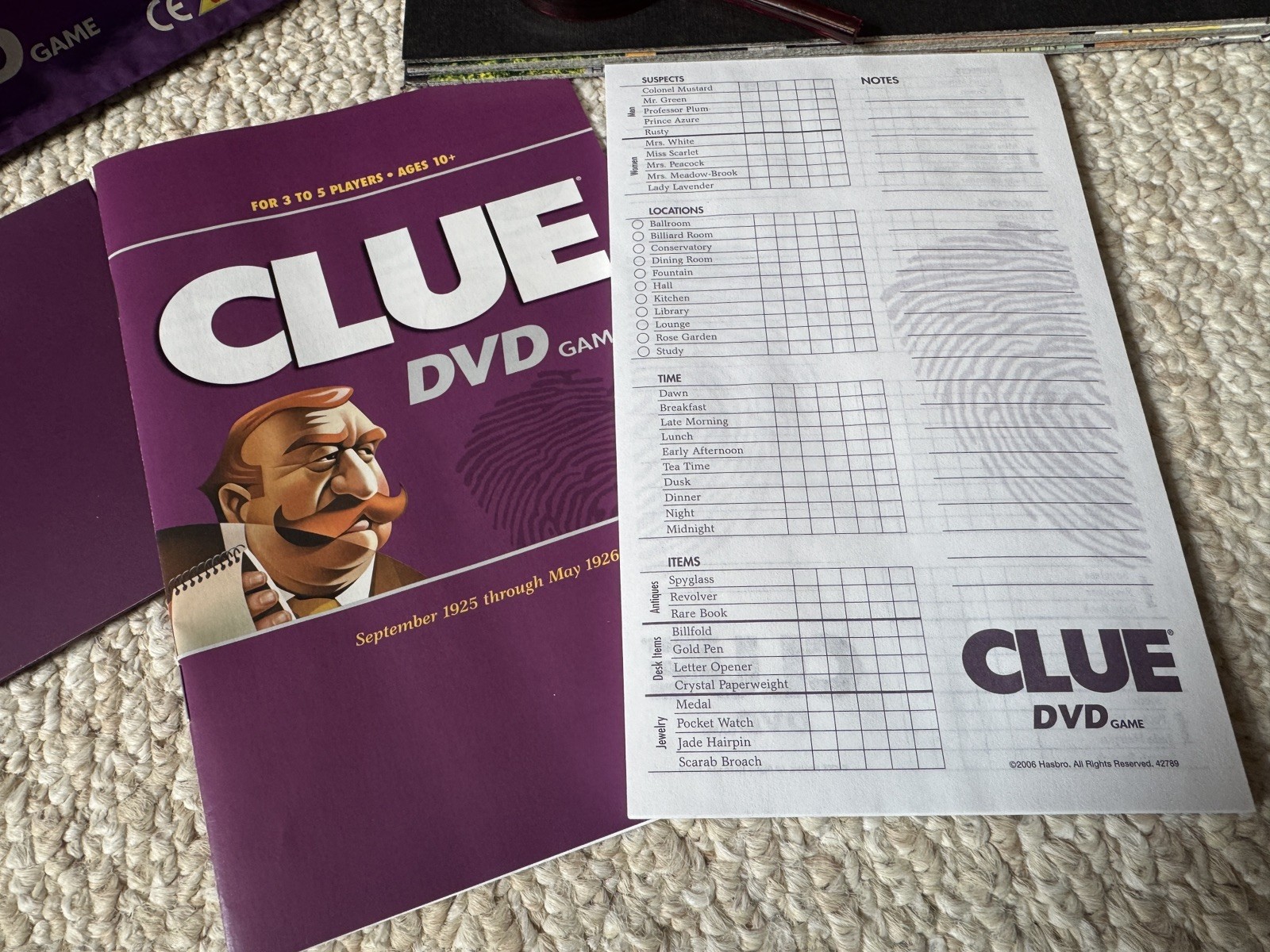 Clue DVD Game by Parker Brothers – 2006 Edition OPEN BOX – Complete!