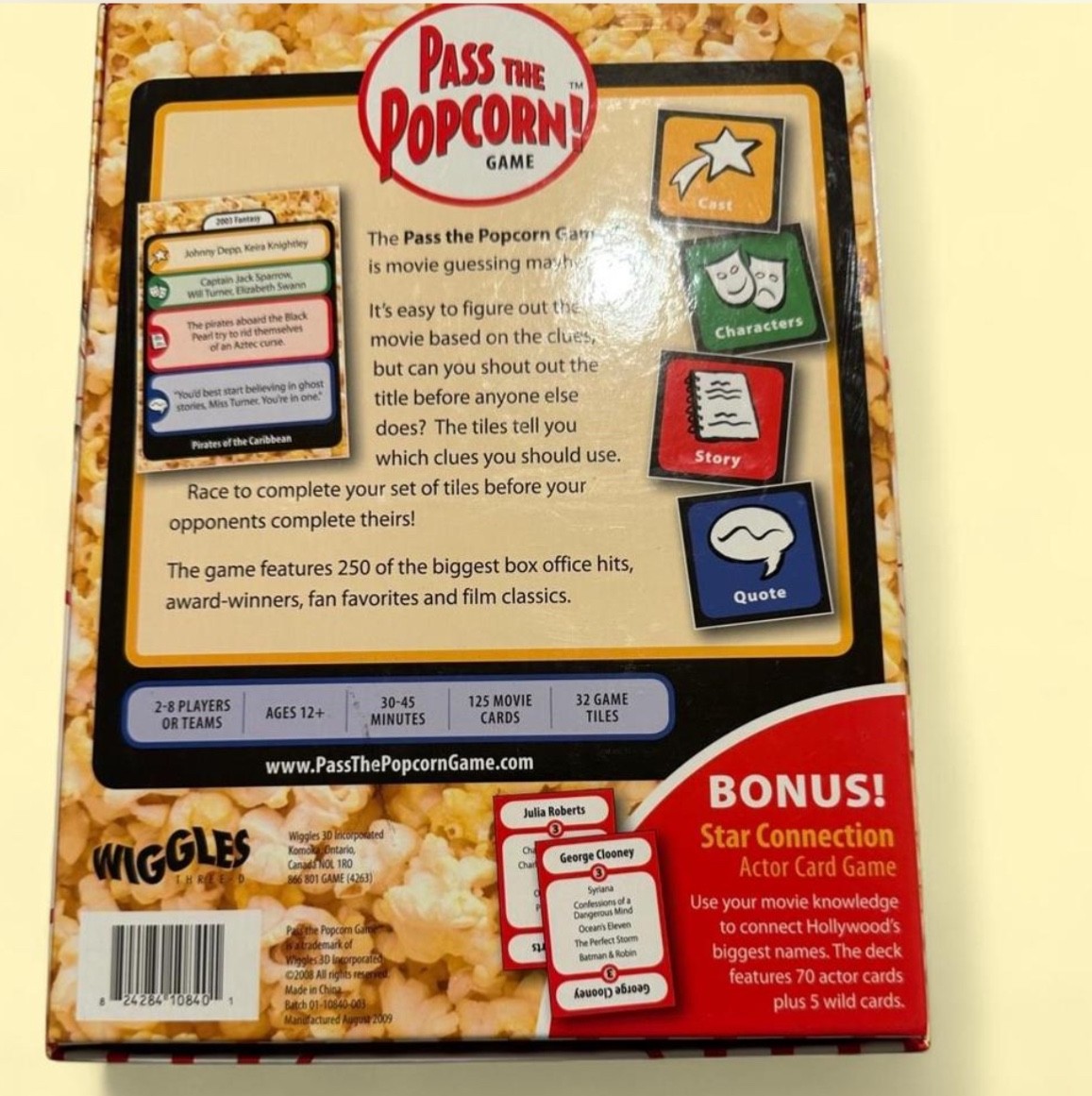 Pass the Popcorn!, NEW/Sealed, Movie Fun Game, 12+, 2 – 8 Players