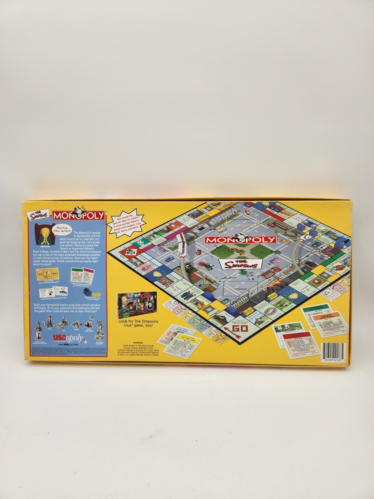 The SIMPSONS Monopoly “Welcome To Springfield” Board Game 2001 100% Complete