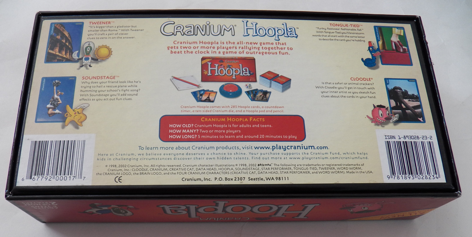 Hoopla Cranium Adult/Teen Board Game COMPLETE Where Every Second Counts