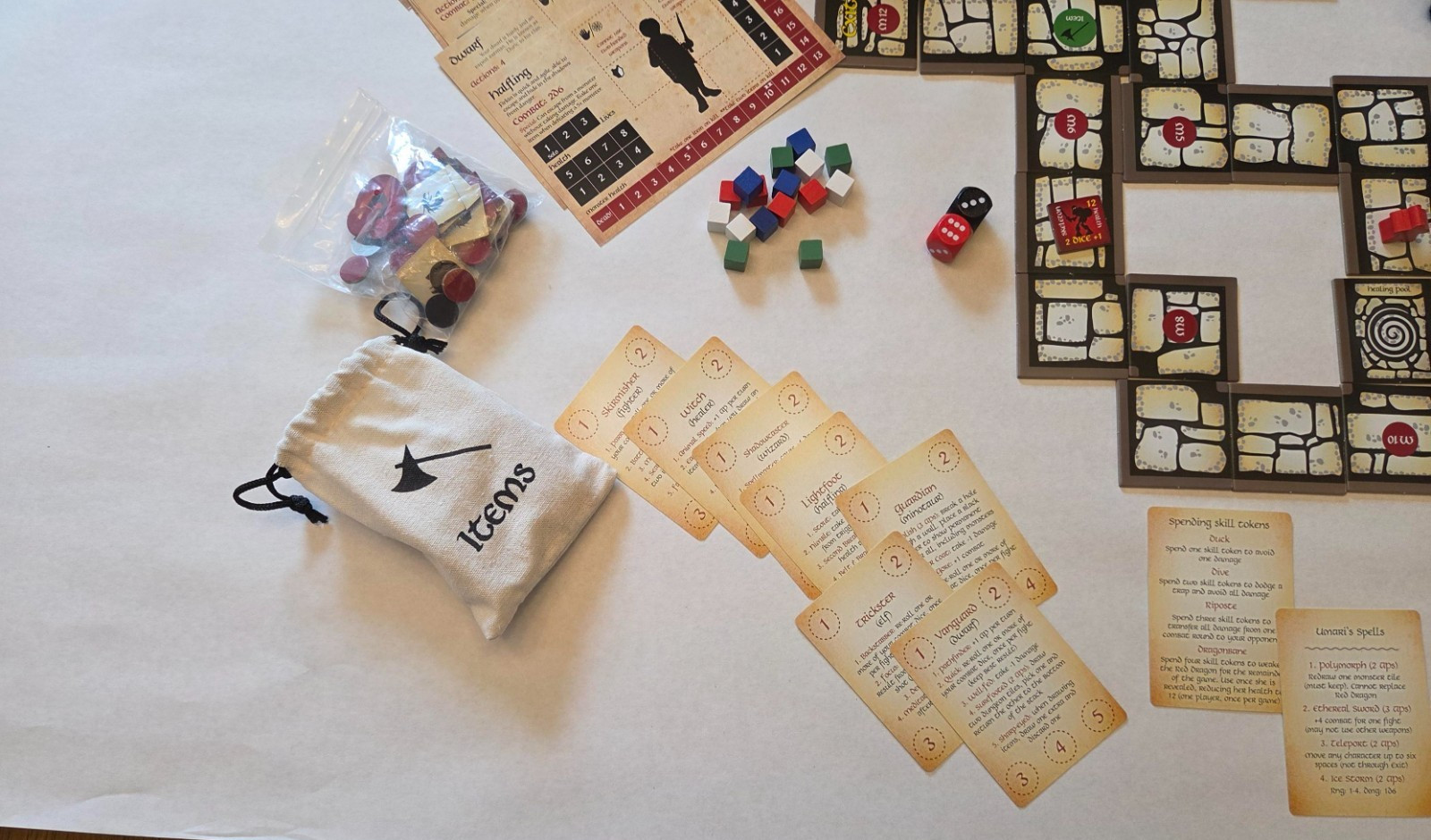 Bag of Dungeon Board Game + Legends Expansion Gunpowder Studios Complete (LOT)