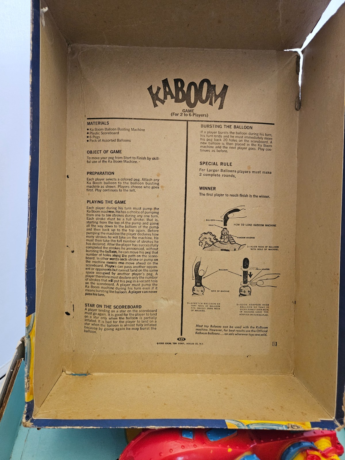 Vintage KABOOM- Balloon Busting game 1965 Ideal