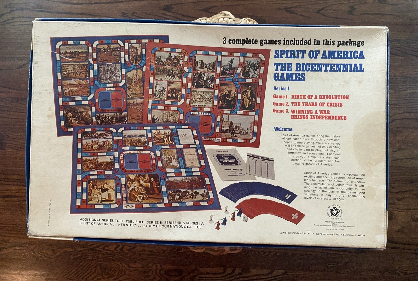 The Bicentennial Games Vintage American 3 Board Games USA 1776-1976