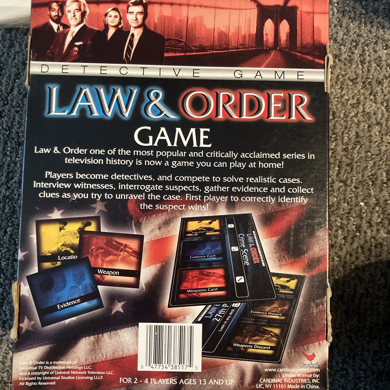 Law & Order Detective Board Game 4 Player Game New! Fun For Fans!