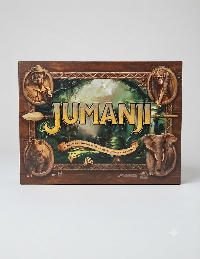 Jumanji The Game Real Wooden Box Edition of the Classic Adventure Game Complete