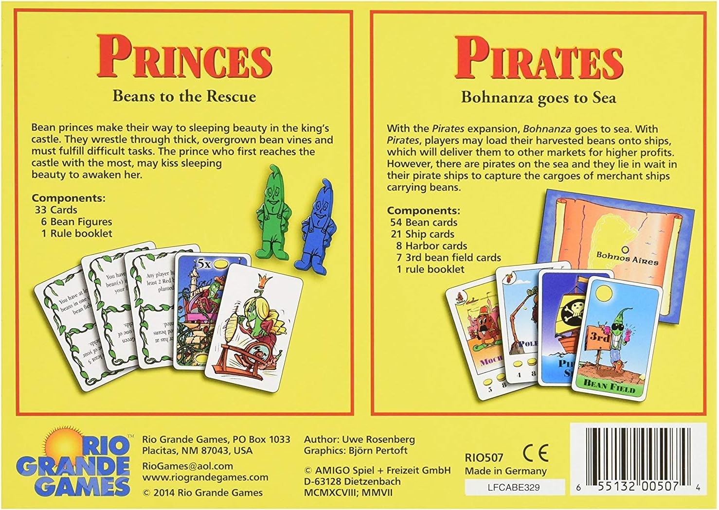 Rio Grande Games Bohnanza Princes and Pirates Game