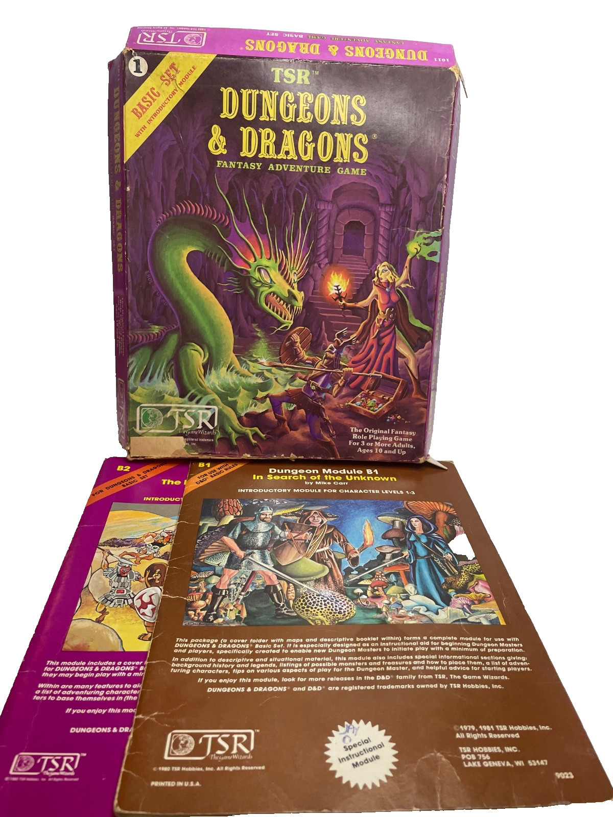 1981 Dungeons & Dragons D&D Adventure Vintage 1st Basic Set #1011 Purple TSR