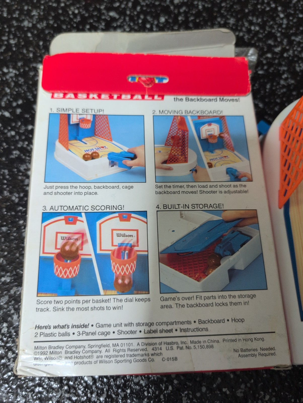 Vintage Milton Bradley Hot Shots Travel Basketball Game Complete 1992