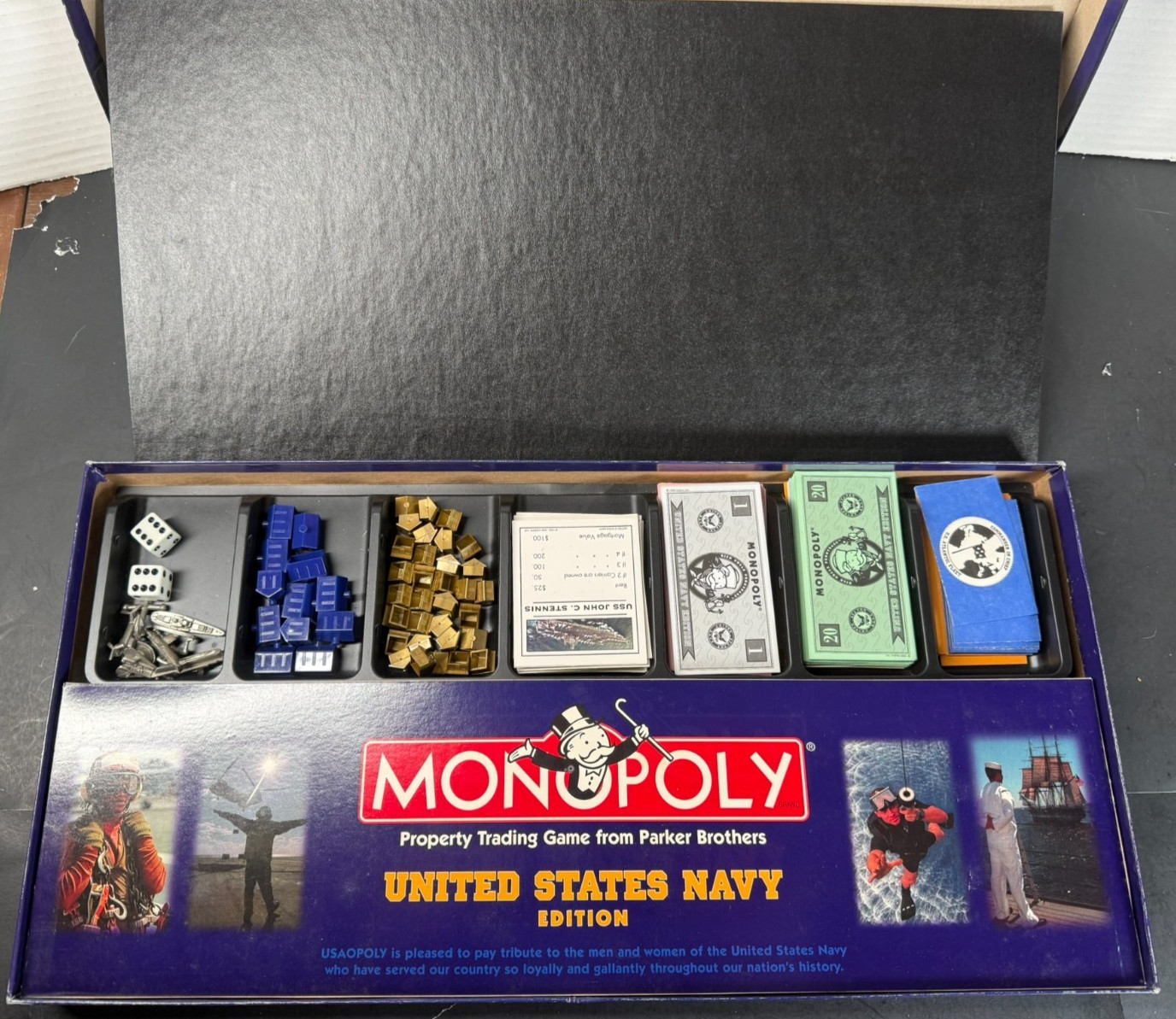 United States Navy Edition Monopoly Game Used Complete 1998