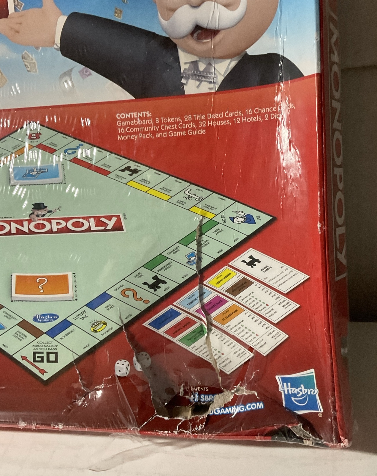 ⚡️Hasbro Monopoly Classic Game Edition Family Traditional 8 Token⚠️Damaged Box⚠️