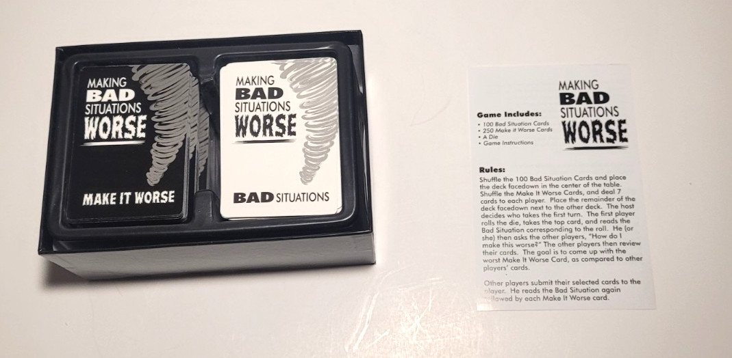 Making Bad Situations Worse Adult Party Card Game Complete 3-8 Players EUC