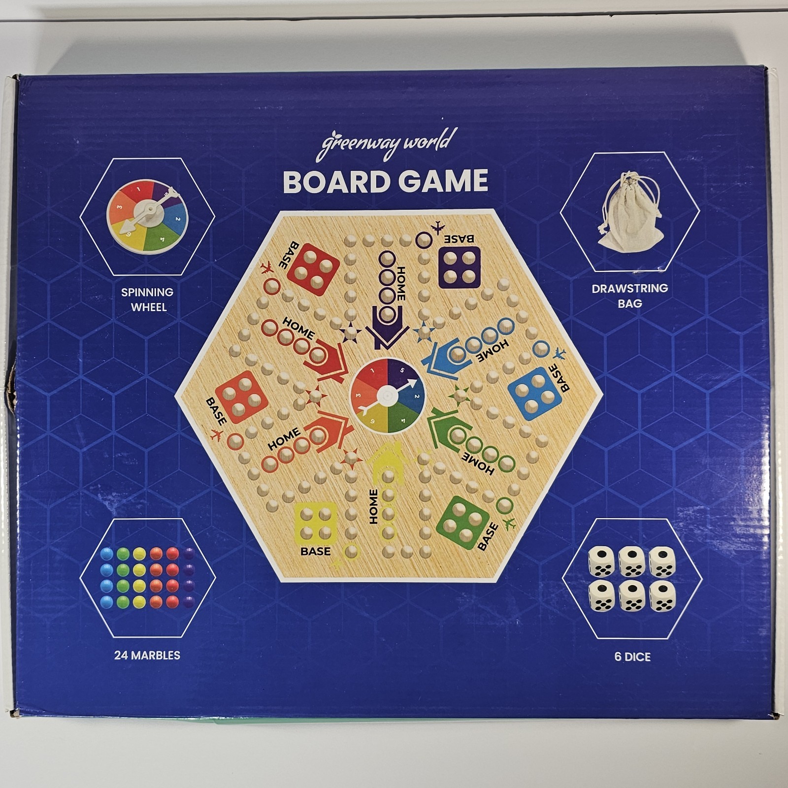 Wahoo Marble Board Game, Aggravation Board Game, Wooden Board Game Double Sided