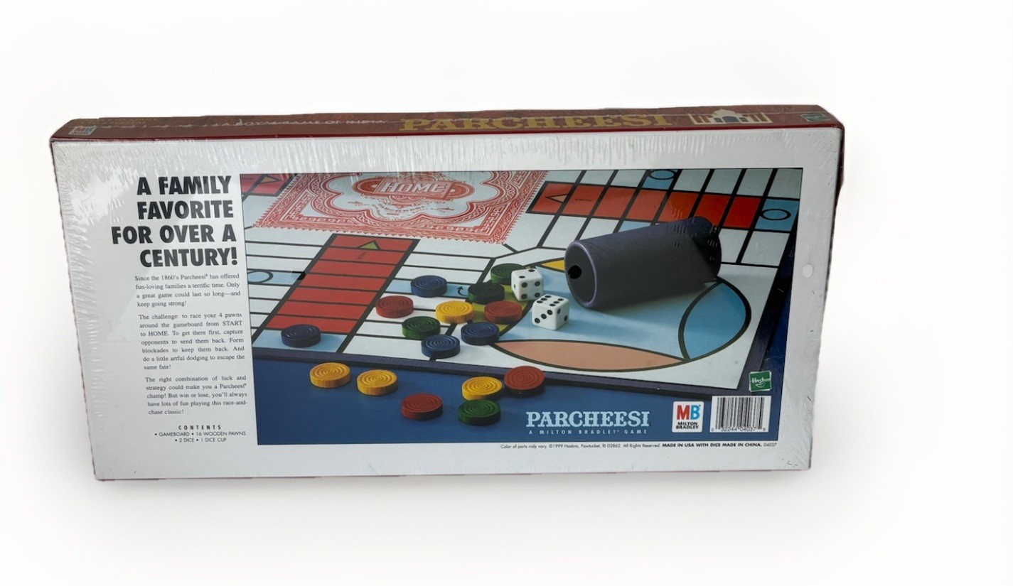 Parcheesi Board Game Vintage 1999 Milton Bradley Classic Game Ages 7+ 2-4 Player